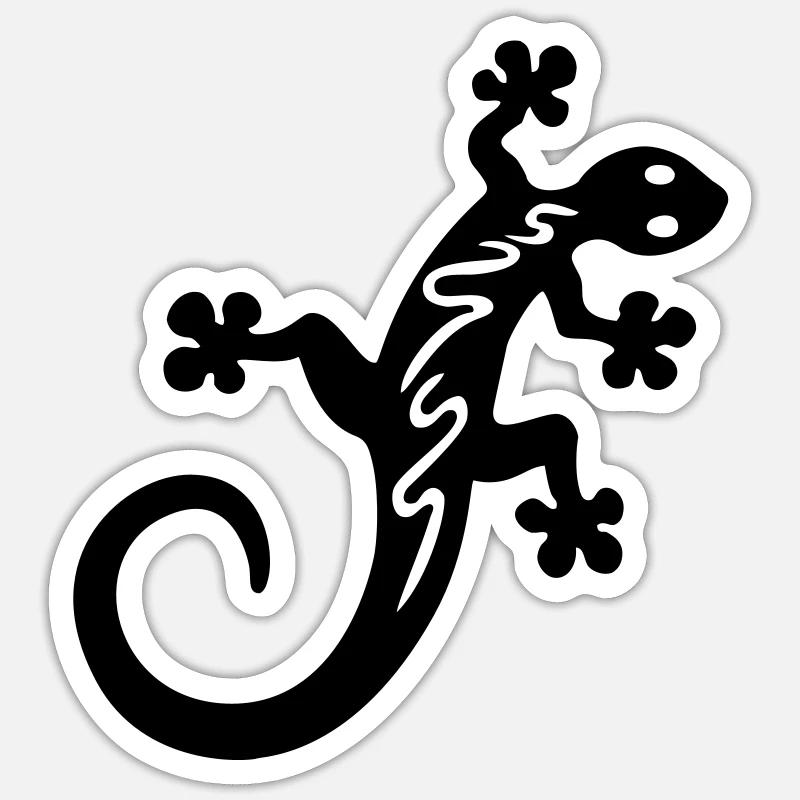 Gecko 01.0 - Sticker taille S (10 x 10 cm) - blanc mat
