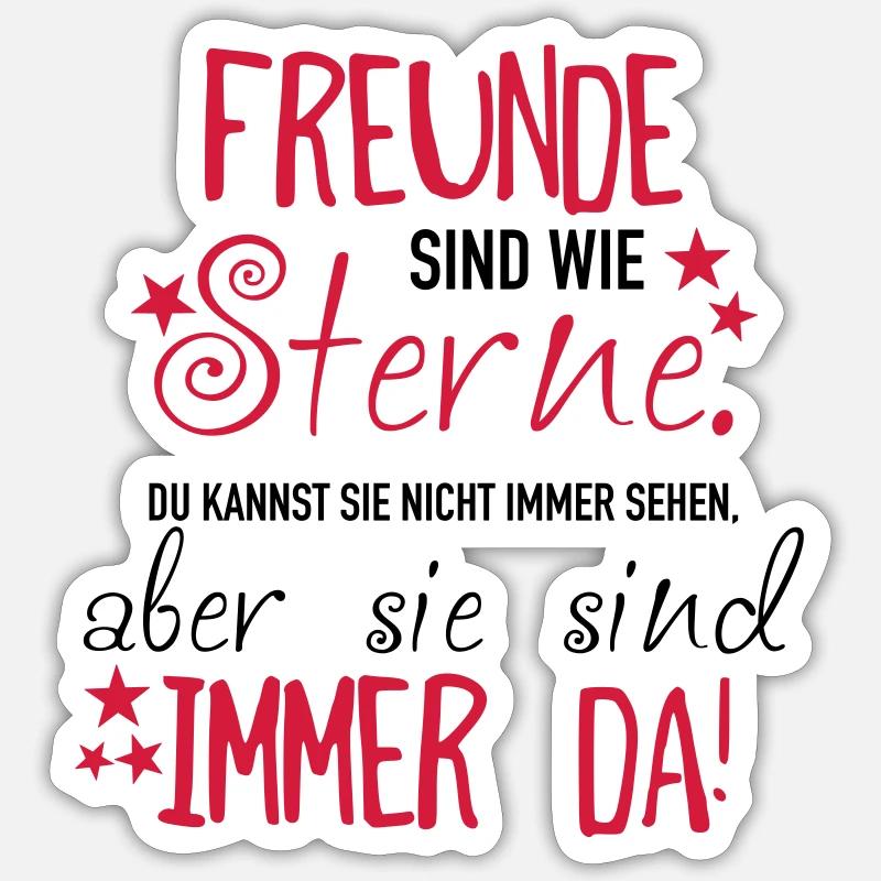 Freunde sind wie Sterne - Sticker Größe S (10 x 10 cm) - Mattweiß