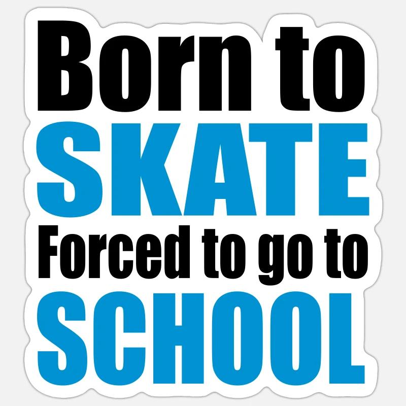 Skateboard - Sticker Größe S (10 x 10 cm) - Mattweiß