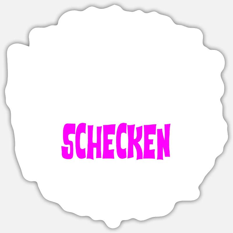 SCHECKEN - Glitzer - Sticker Größe S (10 x 10 cm) - Mattweiß