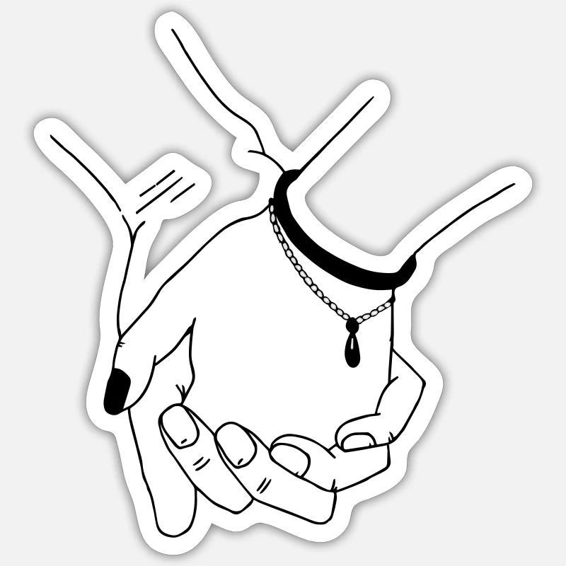 hold hands - Sticker size S (10 x 10 cm) - white matte