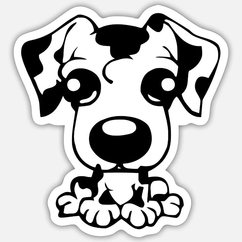 dog705 - Sticker taille S (10 x 10 cm) - blanc mat
