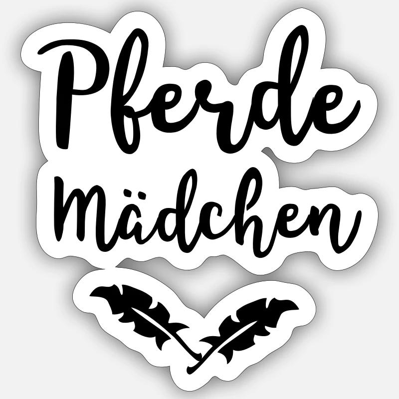 Pferdemädchen - Sticker Größe S (10 x 10 cm) - Mattweiß
