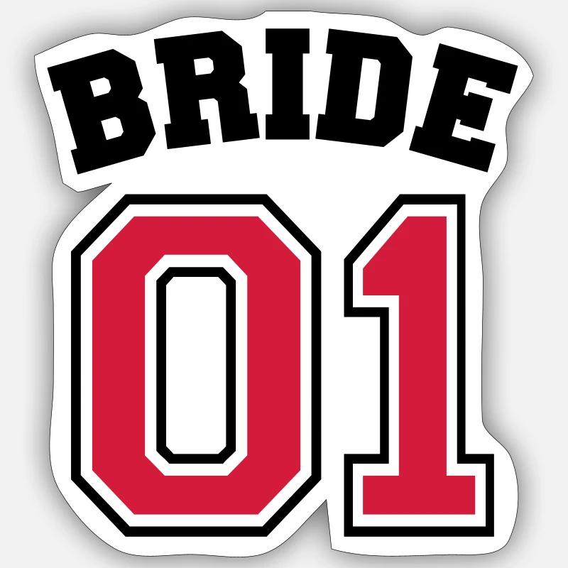 Bride 01 - Sticker taille S (10 x 10 cm) - blanc mat