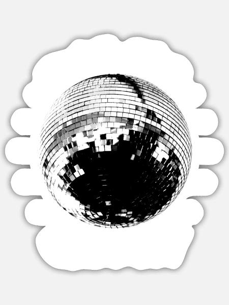 Disco Queen Discoball Glamour - Sticker Größe S (10 x 10 cm) - Mattweiß