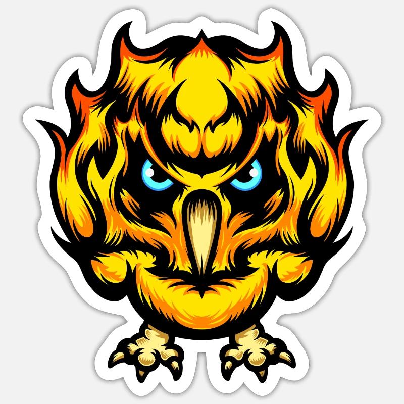 Fire Chick - Sticker size S (10 x 10 cm) - white matte