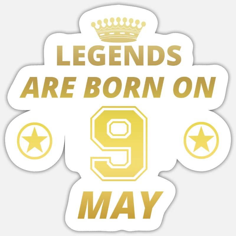 legends born birthday MAY 9 Sticker size S (10 x 10 cm)