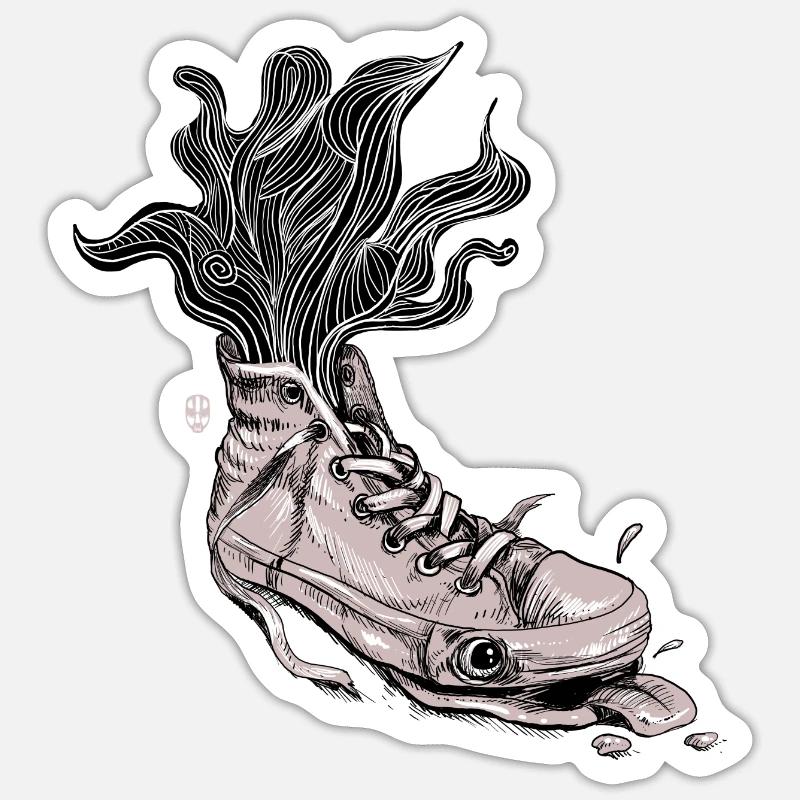 Baskets fatiguées Sticker taille S (10 x 10 cm)