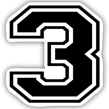3 - Sticker Größe S (10 x 10 cm) - Mattweiß - Vorne