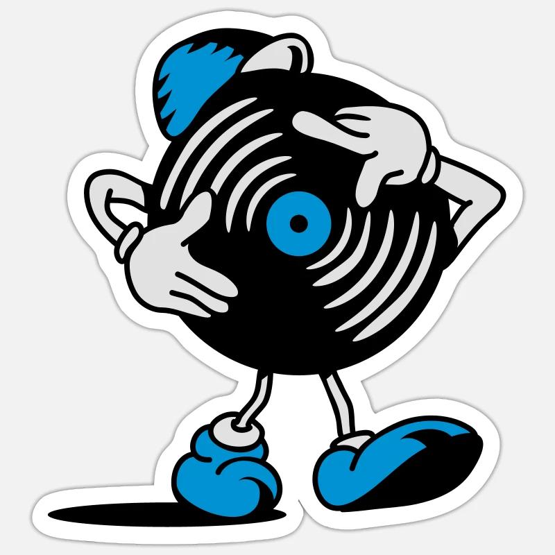 DISQUE VINYLE Sticker taille S (10 x 10 cm)