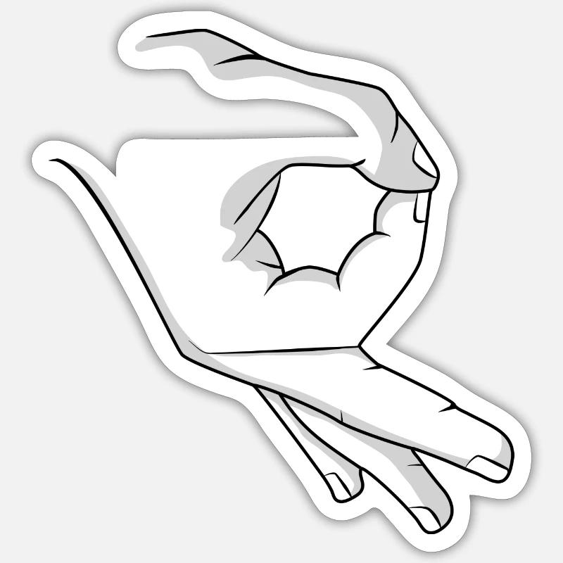 main de troll - Sticker taille S (10 x 10 cm) - blanc mat