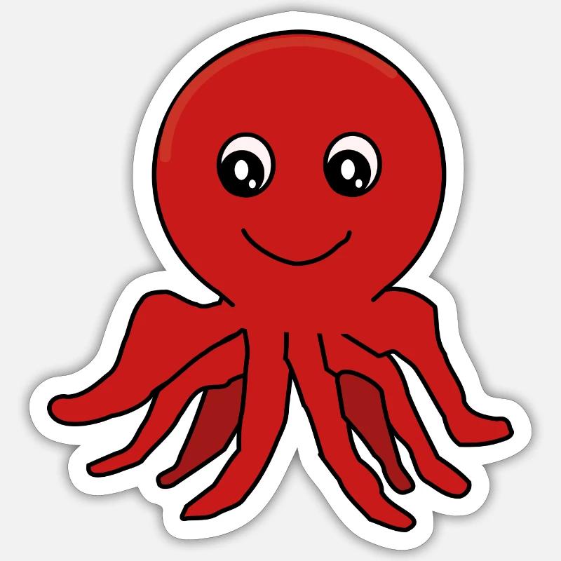squid giant octopus octopus octopus squid sepia fish Sticker size S (10 x 10 cm)
