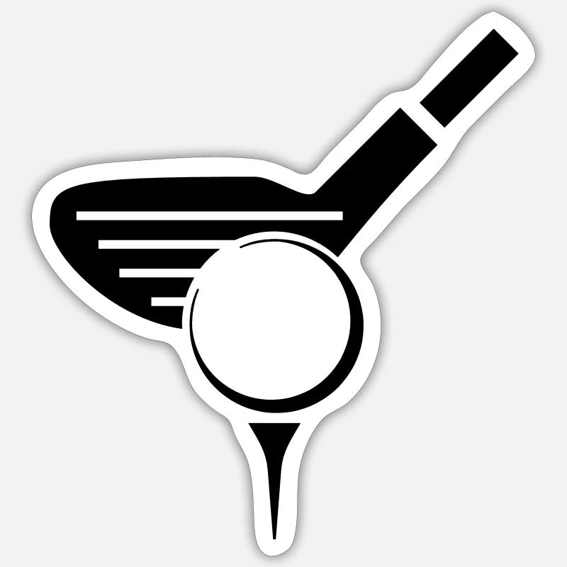 Golf - Golfball - Sticker Größe S (10 x 10 cm) - Mattweiß