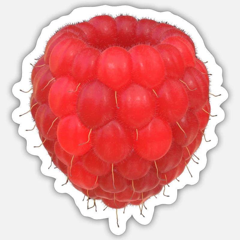Modèle de grappe de framboises - Sticker taille S (10 x 10 cm) - blanc mat