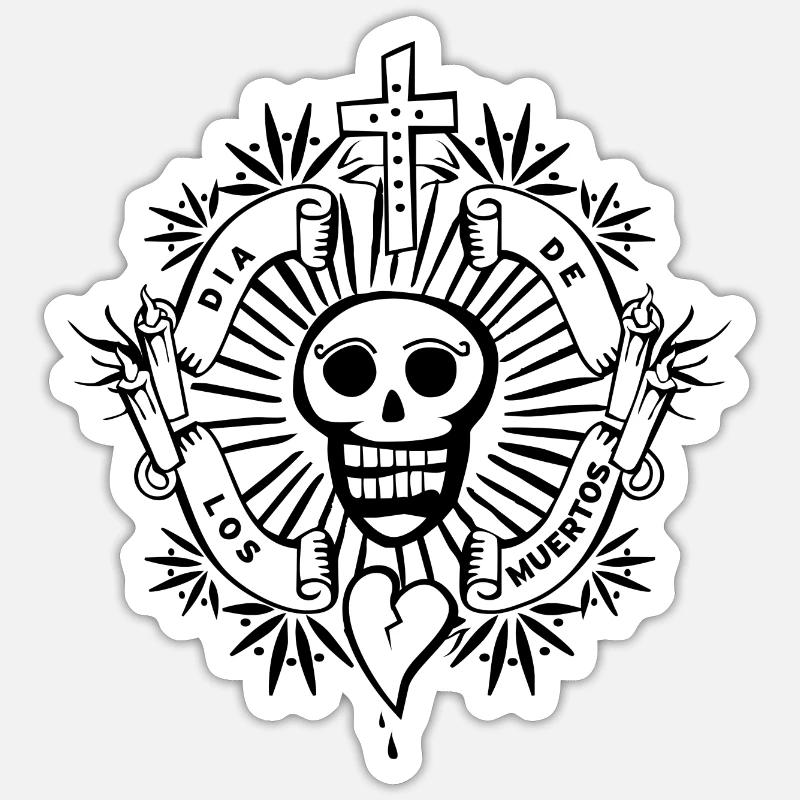 dia de los muertos - Sticker size S (10 x 10 cm) - white matte