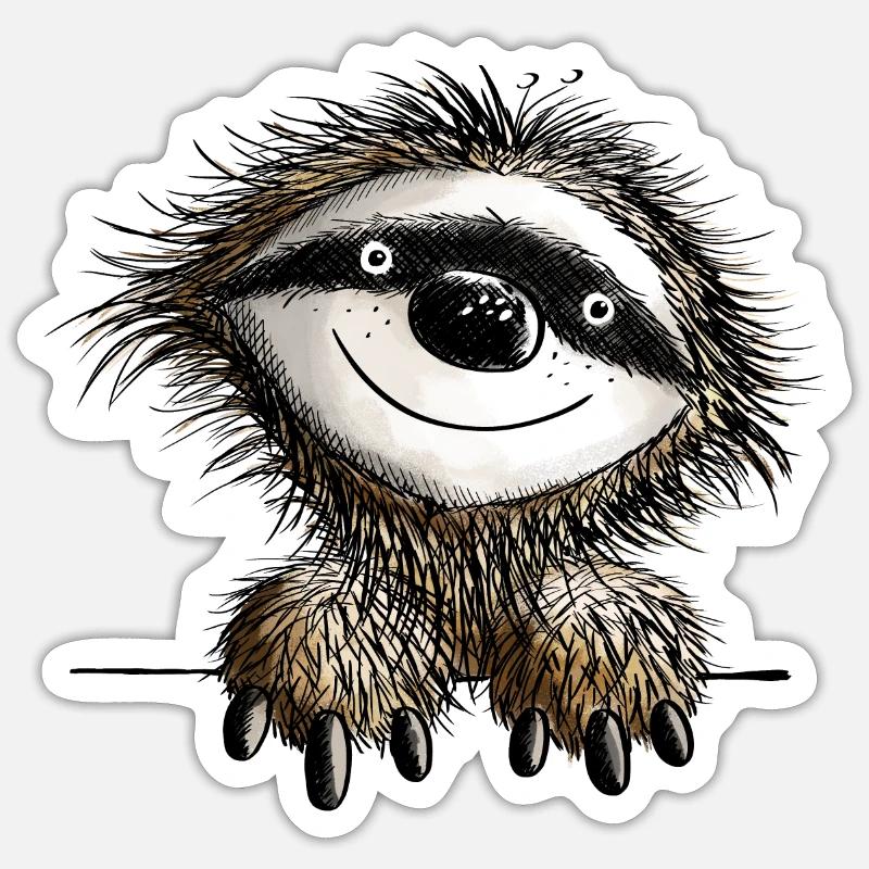 Smart Sloth - Sloths - Comic - Fun Sticker size S (10 x 10 cm)