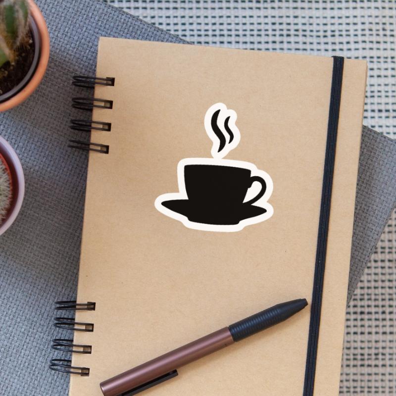Kaffee oder Tee Sticker Größe S (10 x 10 cm)