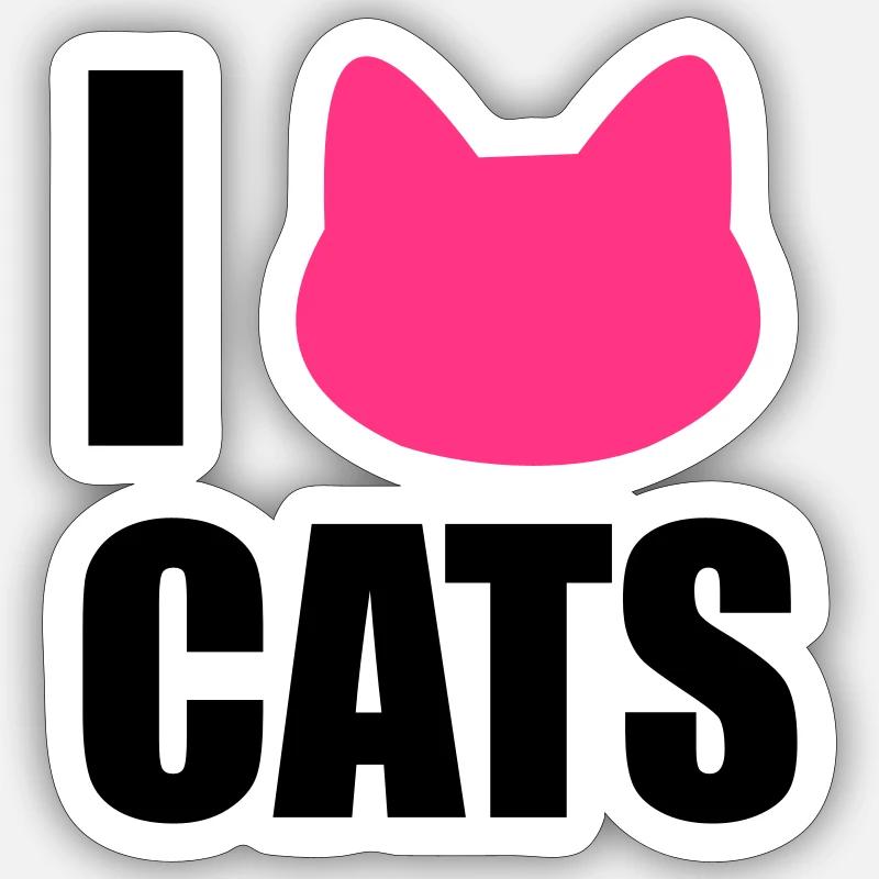 chat - Sticker taille S (10 x 10 cm) - blanc mat
