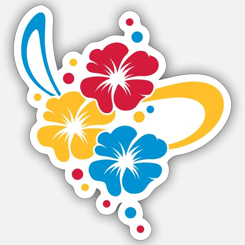 Bouquet de fleurs avec ruban - Sticker taille S (10 x 10 cm) - blanc mat