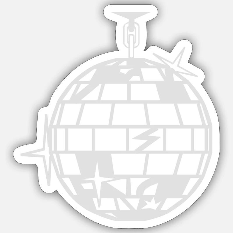Disco ball - Sticker taille S (10 x 10 cm) - blanc mat