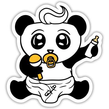 child baby rattle pacifier diaper little boy s - Sticker size S (10 x 10 cm) - white matte - Front