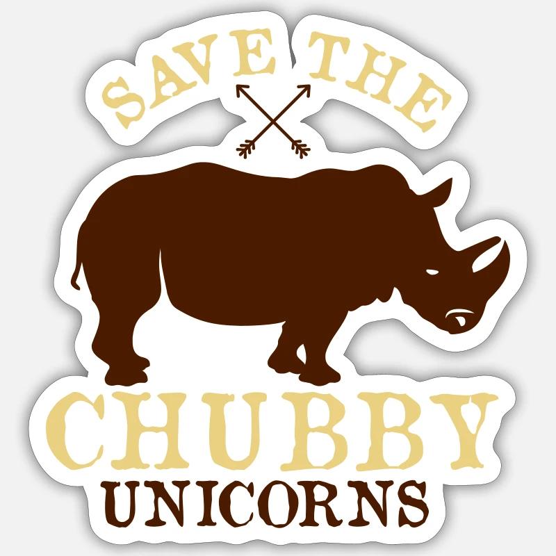Save the Chubby Unicorns Sticker size S (10 x 10 cm)