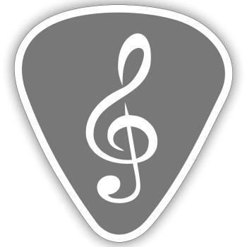 plektrum_notenschluessel - Sticker Größe S (10 x 10 cm) - Mattweiß - Vorne