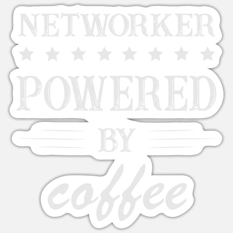 Powererd by Coffee, IT, Programmierer, Netzwerker Sticker Größe S (10 x 10 cm)