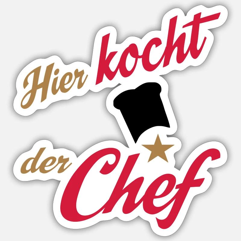 cuire à feu - Sticker taille S (10 x 10 cm) - blanc mat