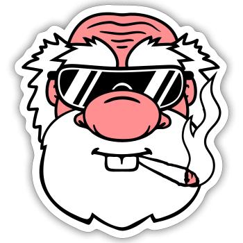 cool rauchen sonnenbrille joint weed hanf cannabis - Sticker Größe S (10 x 10 cm) - Mattweiß - Vorne