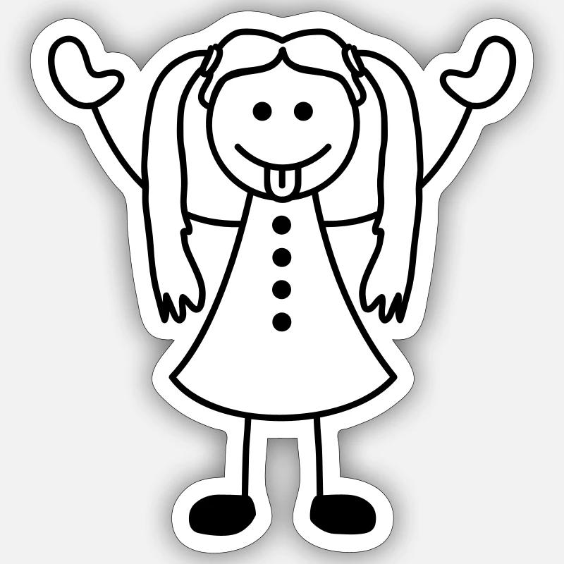 cheeky_girl - Sticker taille S (10 x 10 cm) - blanc mat