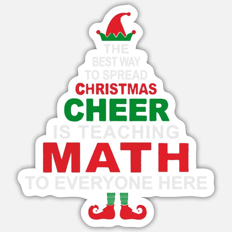 Camicia di Natale per insegnante di matematica - Sticker formato S (10 x 10 cm) - bianco opaco