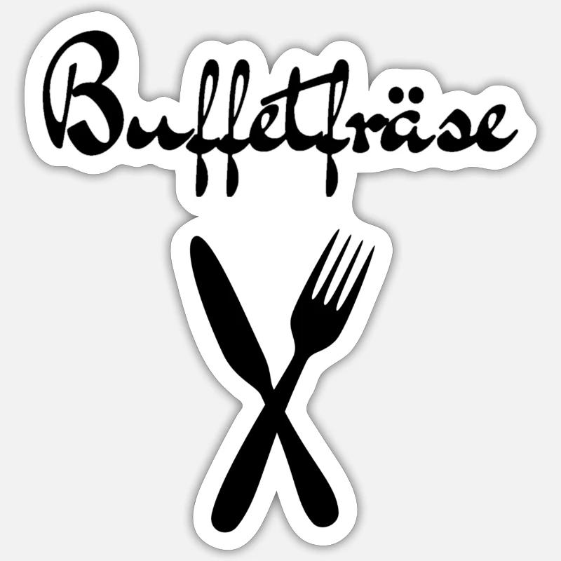 Buffetfräse - Sticker Größe S (10 x 10 cm) - Mattweiß