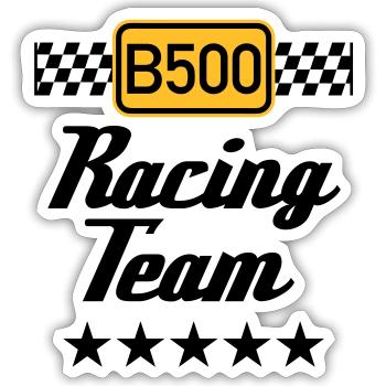 B500 Racing Team - Sticker size S (10 x 10 cm) - white matte - Front