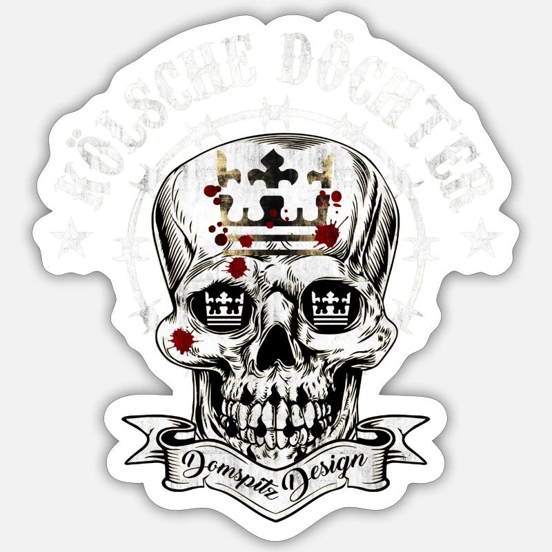 Kölsche Döchter - Sticker Größe S (10 x 10 cm) - Mattweiß
