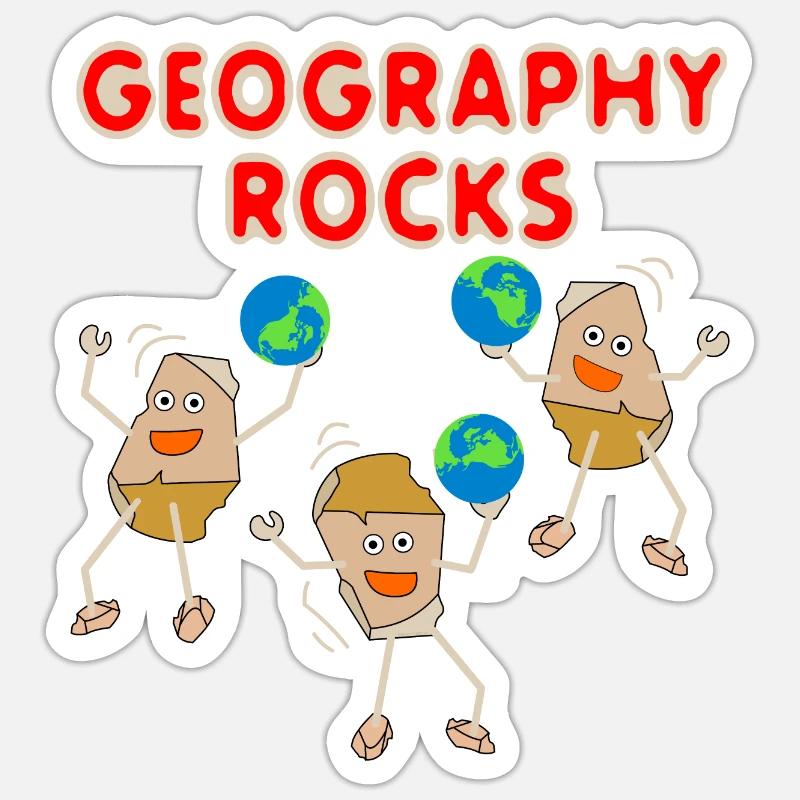 Three Geography Rocks - Sticker size S (10 x 10 cm) - white matte