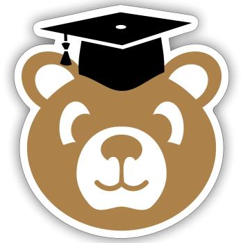 Doktor Bär mit Doktorhut Geschenk Doktorarbeit - Sticker Größe S (10 x 10 cm) - Mattweiß - Vorne