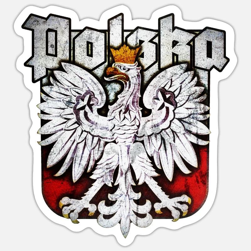 Poland - Polska - Eagle - Silver Edition - Sticker size S (10 x 10 cm) - white matte