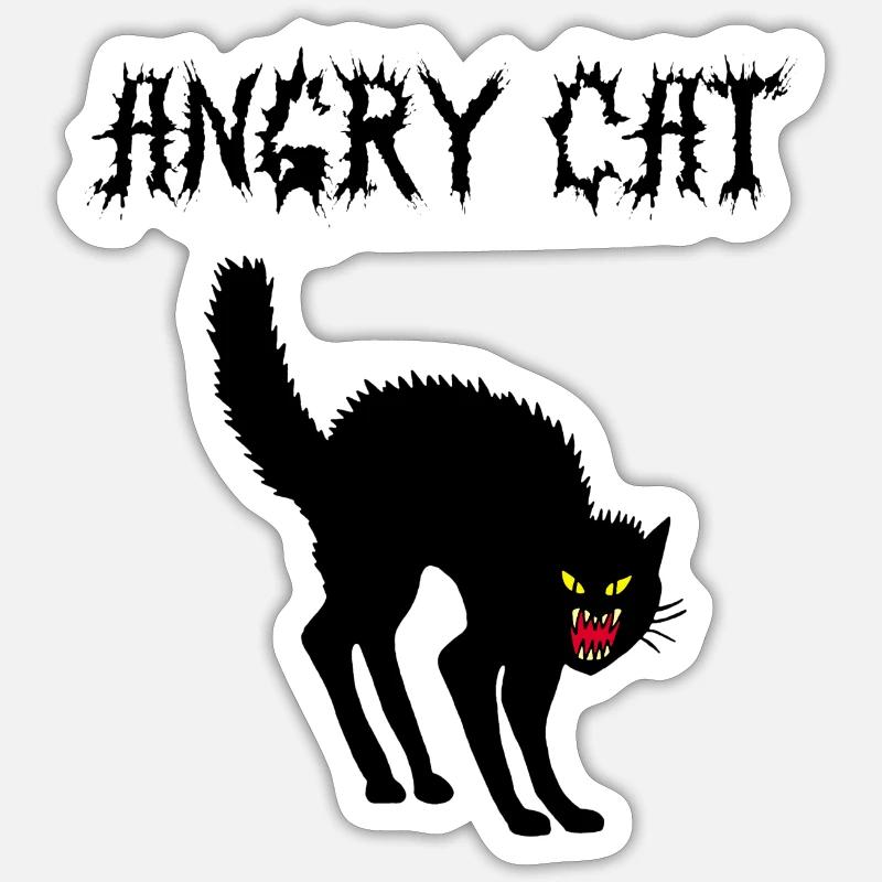 Verärgerte Katze - Sticker Größe S (10 x 10 cm) - Mattweiß