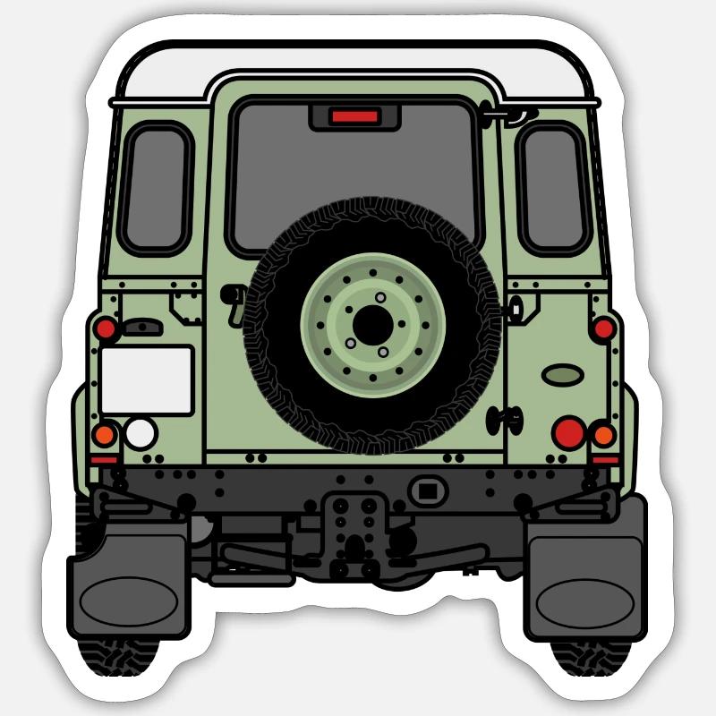 Defender - Rear - Sticker size S (10 x 10 cm) - white matte