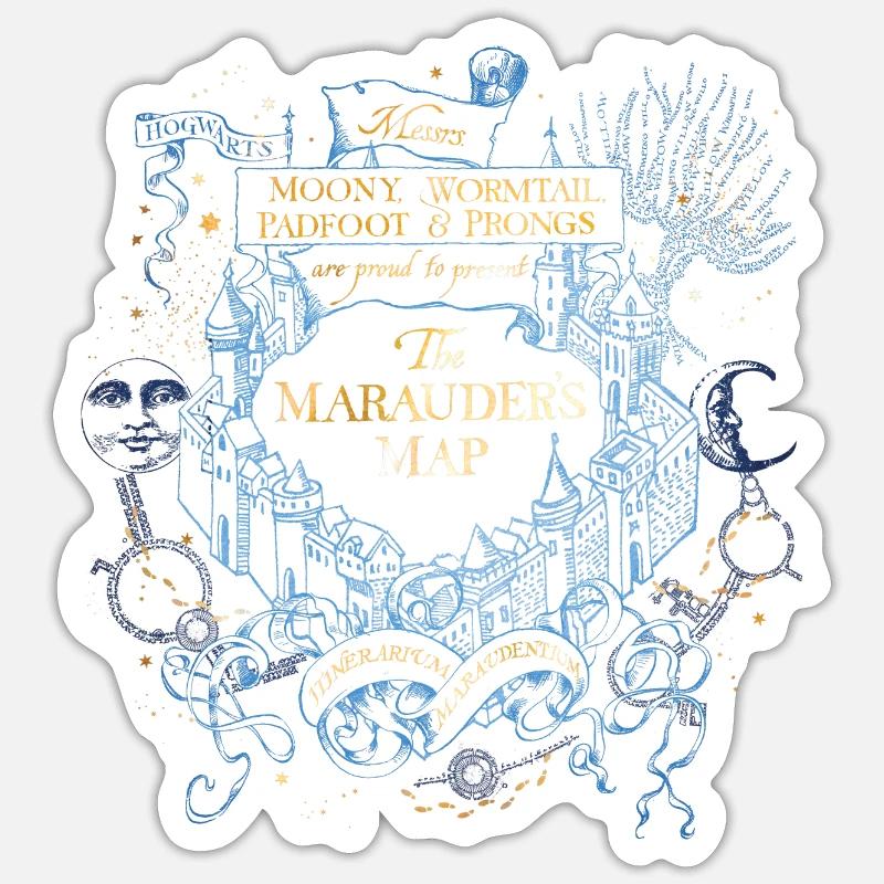 Harry Potter The Marauder's Map - Sticker størrelse S (10 x 10 cm) - mat hvid