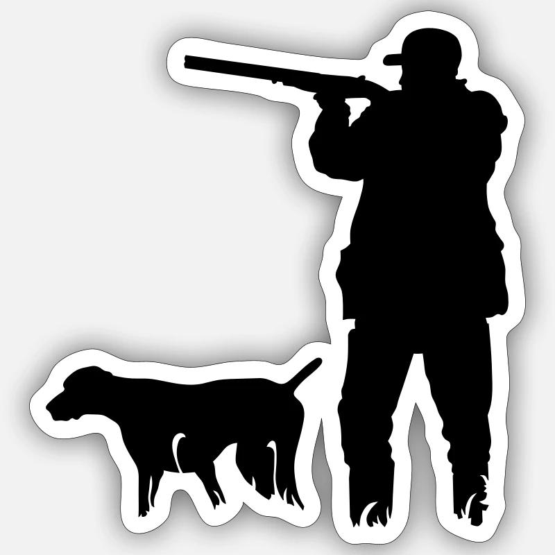 Hunter - Sticker size S (10 x 10 cm) - white matte