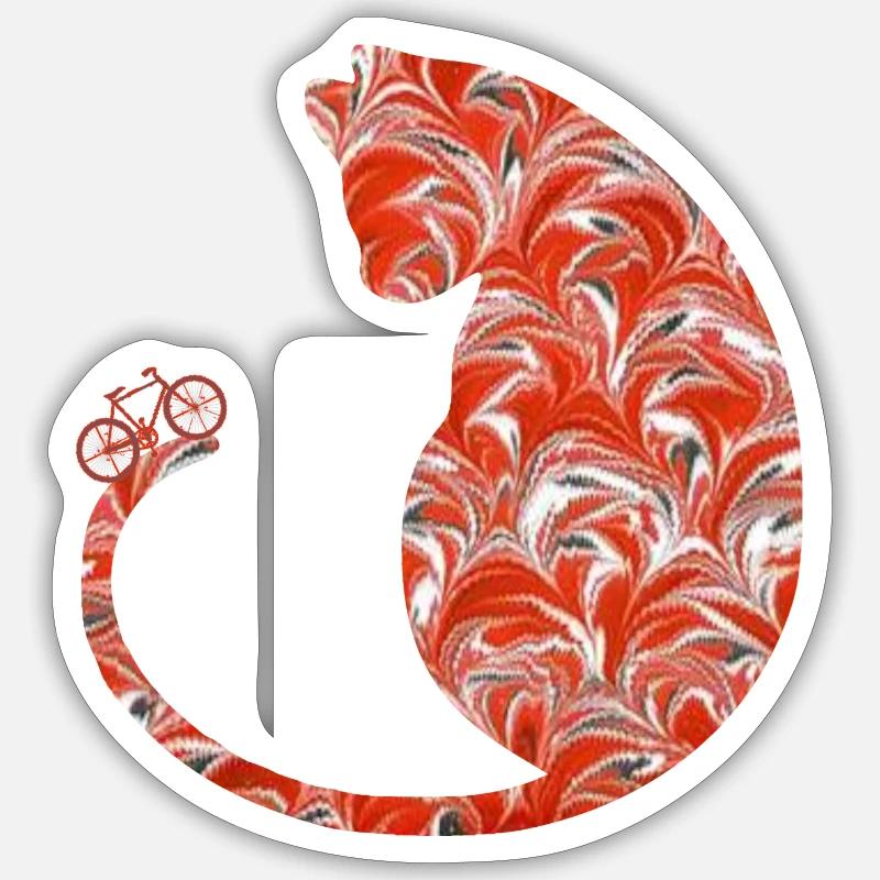 chat à vélo e 231 Sticker taille S (10 x 10 cm)