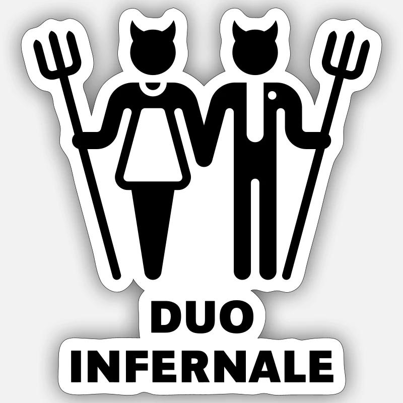 Duo Infernale - Sticker size S (10 x 10 cm) - white matte