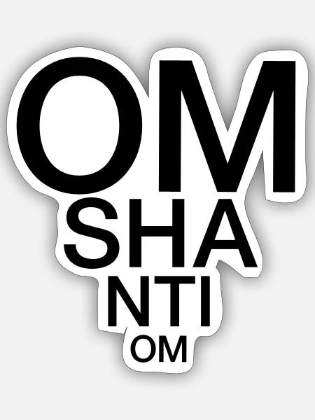 Om Shanti Om Yoga Yogi Frieden Spirituell - Sticker Größe S (10 x 10 cm) - Mattweiß