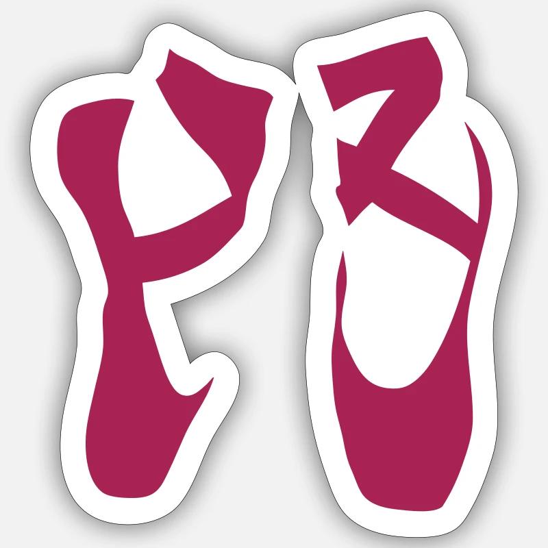 dance points ballet ballerina classical - Sticker size S (10 x 10 cm) - white matte