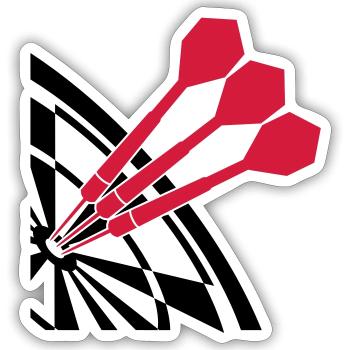 Dart Sport Design - Sticker size S (10 x 10 cm) - white matte - Front