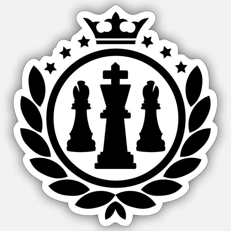 Lorbeerkranz (Schach) - Sticker Größe S (10 x 10 cm) - Mattweiß