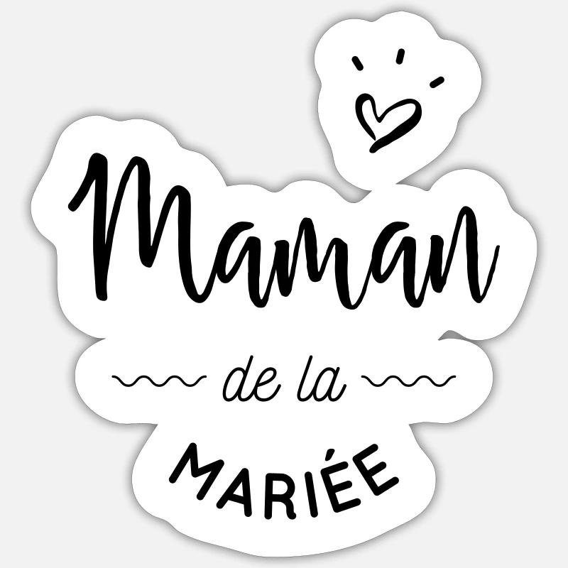 Maman de la mariée Sticker taille S (10 x 10 cm)