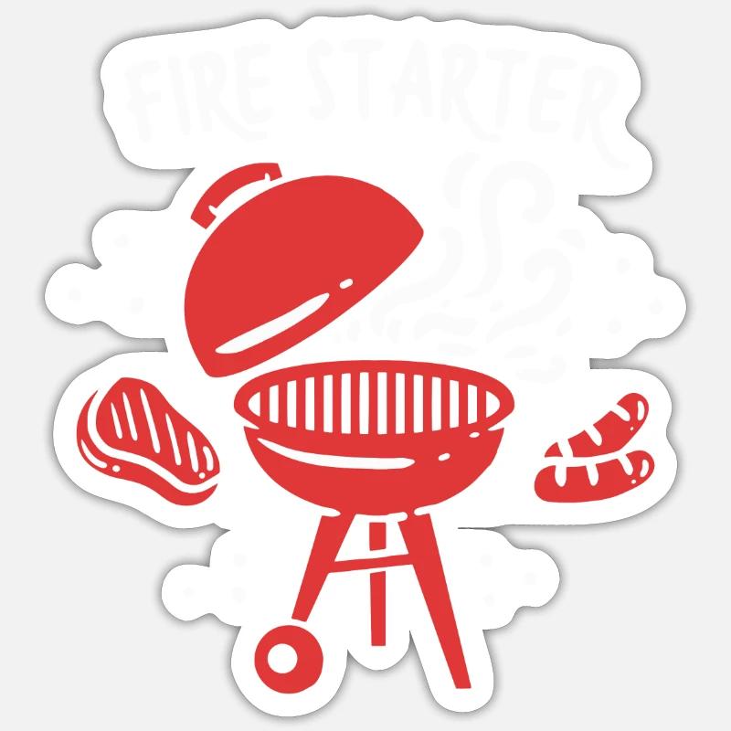 Fire Starter, Funny BBQ Shirts Geschenk Sticker Größe S (10 x 10 cm)